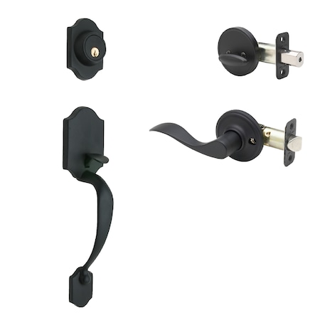 Heritage Handleset,Waverlie Right Hand Lever Int. Trim,Black